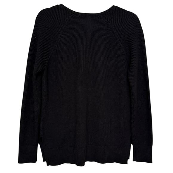 Athleta Hanover Refined V-Neck Sweater Women’s XS Black Merino Wool Blend Knit - Picture 7 of 7